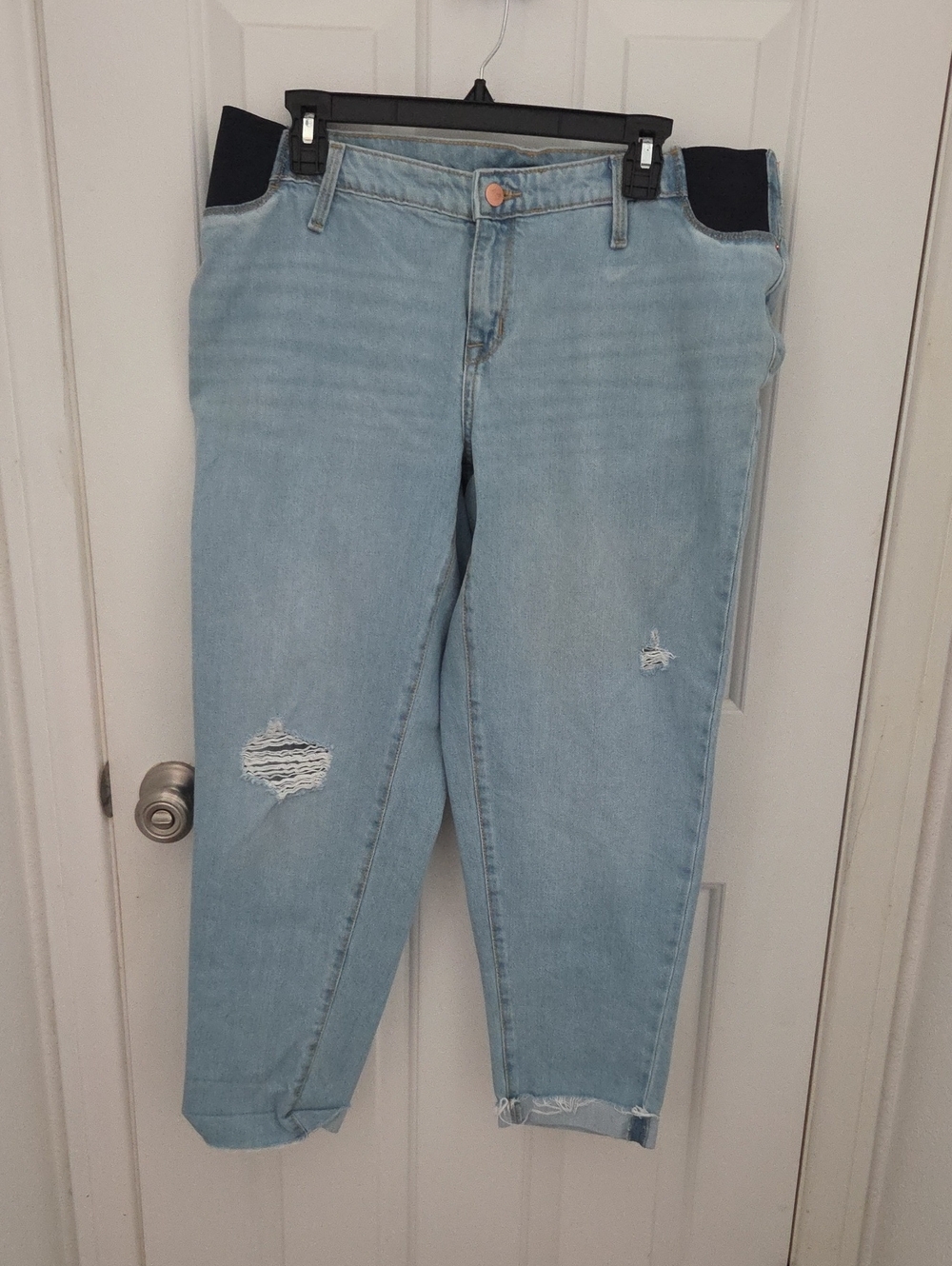 Isabel Maternity by Ingrid & Isabel Light Blue Distressed Boyfriend Jeans